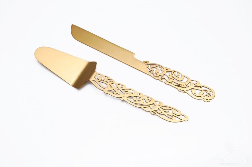 Calligraphy Metal  Serving set - Modern Wall Art