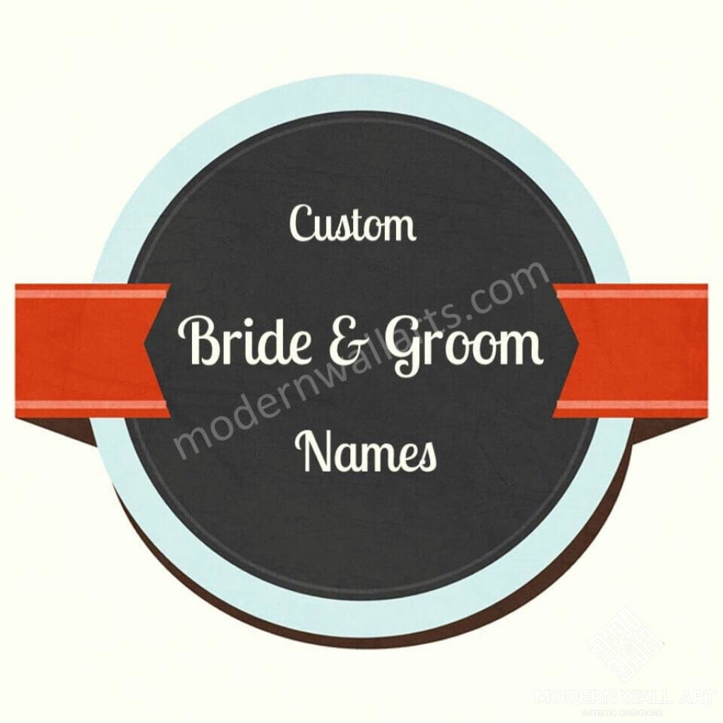 Custom bride and groom husband and wife intertwined name - Modern Wall Art