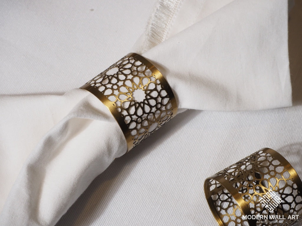 Moroccan Designed Stainless Steel Napkin Rings-Ramadan Sale 2022