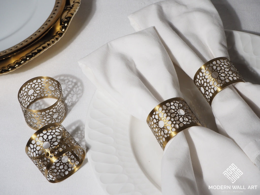 Moroccan Designed Stainless Steel Napkin Rings-Ramadan Sale 2022