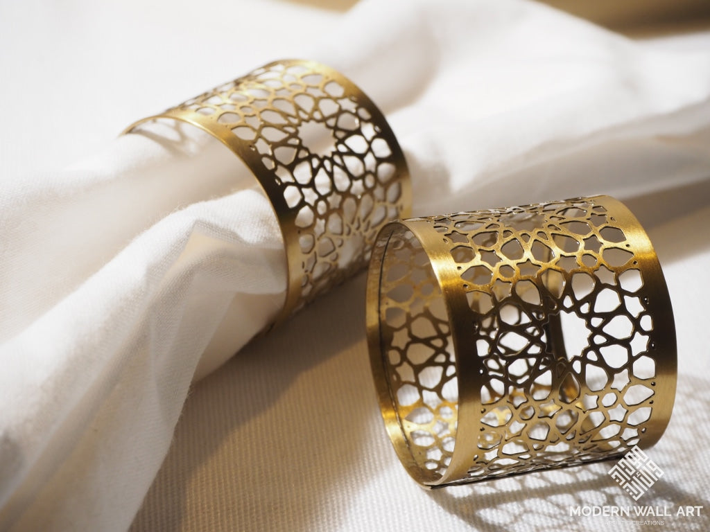 Moroccan Designed Stainless Steel Napkin Rings-Ramadan Sale 2022 Gold